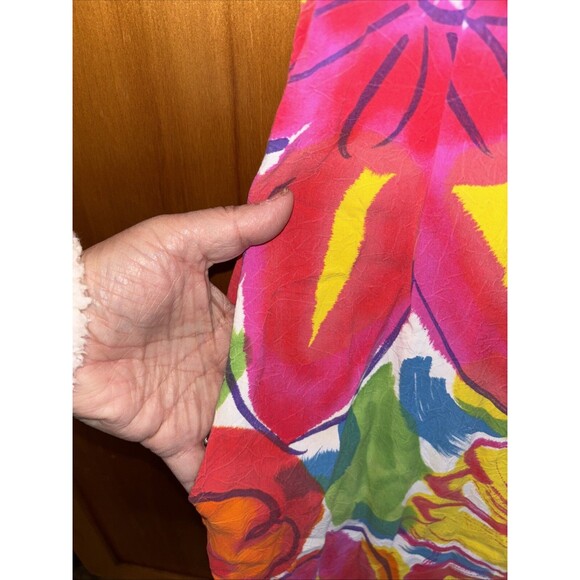 Jams World Vintage Dress Hawaii Button Down Pockets Short Sleeve Floral Print L - Picture 6 of 9